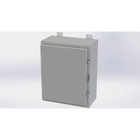 Saginaw Control & Engineering Clamps with Padlock Hasp Electrical Enclosures, 20 in H, 8 in D, 16 in W, NEMA 4, Carbon Steel SCE-20H1608LP